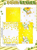 Bencailor 4 Pcs Cat Kitchen Towels Yellow Floral Cute Kitty Hand Dish Towels - Image 3