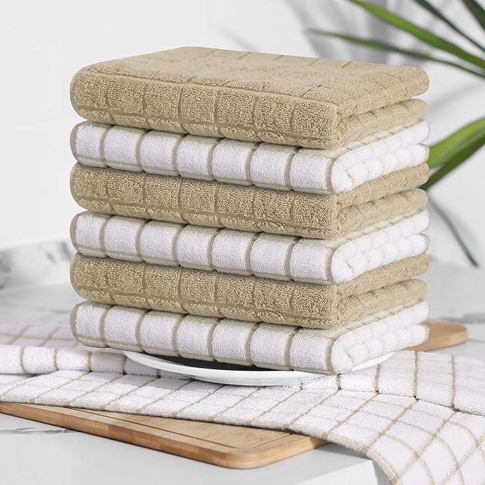 Homaxy Premium Cotton Kitchen Towels 16"x 28", Large Natural Ring Spun 390 GSM - Image 8