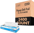 2400 Count Pre-Cut Deli Foil Sheets – 12” Heavy-Duty Pop-Up Aluminum Sheets by StockYourHome