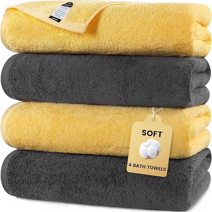 SEMAXE 4-Pack Luxury Bath Towels by SEMAXE