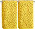 Artoid Mode 2 Pcs Yellow 3D Diamond Grid Jacquard Hand Towels by ArtoidMode