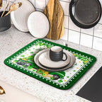 Shamrock Gnome Truck Dish Drying Mat Lucky Clover Dish Drainer Mat 16x18 inch - Image 5