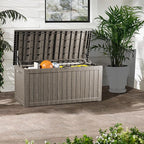 TARKARI 200 Gallon Lockable Resin Deck Box, Waterproof & UV-Resistant Outdoor Storage Box for Outdoor Cushion Storage, Garden Tools & Pool Accessories Storage, Gray - Image 5