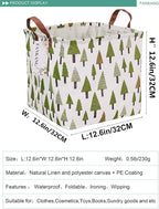 FANKANG Square Nursery Hamper Storage Bins Canvas Laundry Basket Foldable - Image 2
