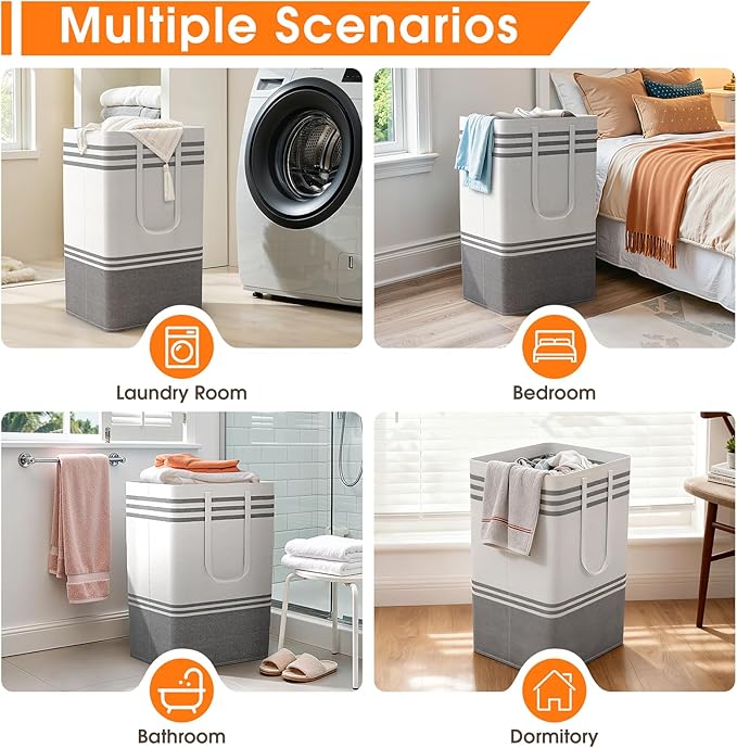 4 Pack Large Laundry Baskets, Laundry Hampers, Freestanding Waterproof - Image 7