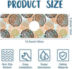 Vintage Flowers Kitchen Sink Splash Guard Faucet Mat Abstract Floral Super - Image 2