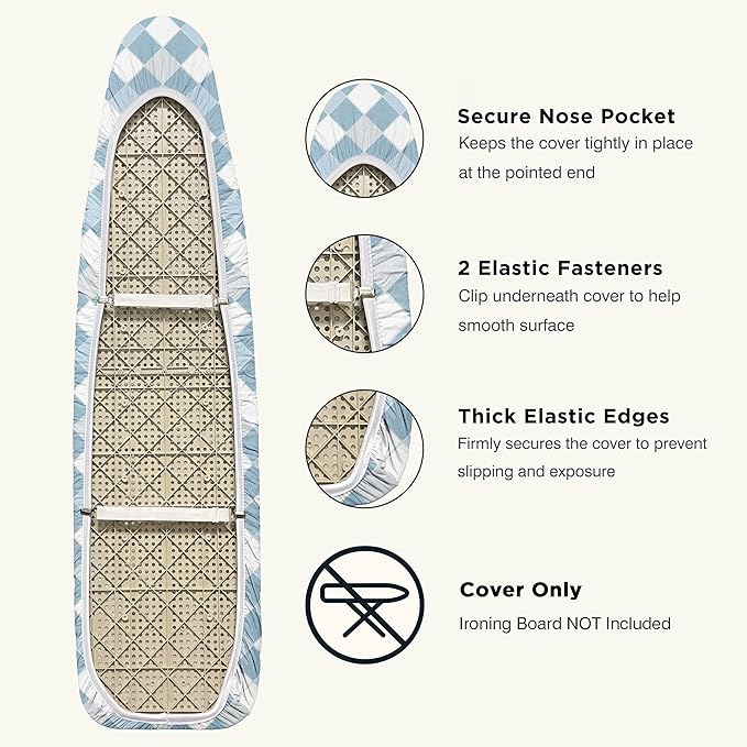 Ironing Board Cover and Pad 15"x54" Extra Thick Natural Cotton, Scorch and - Image 4