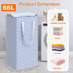 3 Pack Large Laundry Basket, Waterproof & Freestanding Laundry Hamper, - Image 2