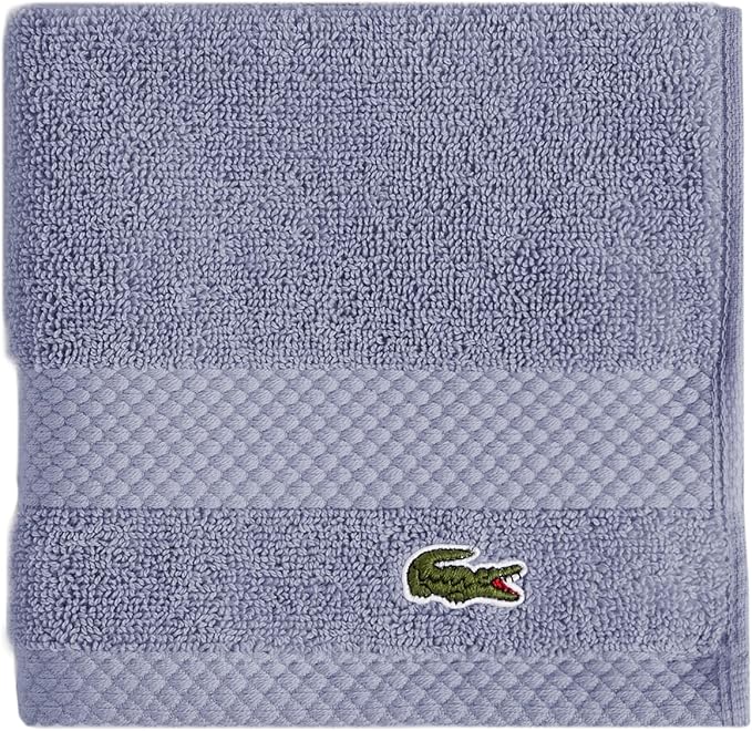 Lacoste Heritage 100% Supima Cotton Wash Cloth, Light Denim, Premium Super Soft by LACOSTE