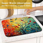 Colorful Spring Tree Bird Dish Drying Mats - Image 7