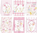 Breling Set of 6 Silly Goose Kitchen Towels Funny Goose Dish Towel Decor Pink by Breling