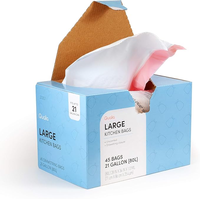 UNSCENTED 21 Gal / 80 Liter | Drawstring Closure Trash Bag | Heavy Duty By - Image 2