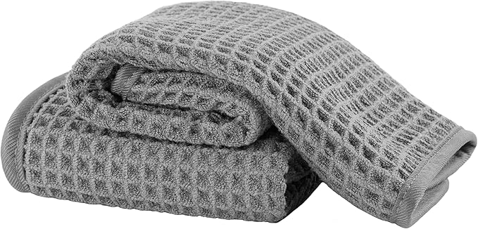 Microfiber Waffle Face Towels, 2 Pieces, Fast Drying, Lint Free 430 GSM by Unknown