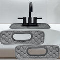 Bathroom Sink Splash Guard Oval-Hole Rectangle-Hole: AHA HOMEWARE, Faucet Mat by AHAHOMEWARE