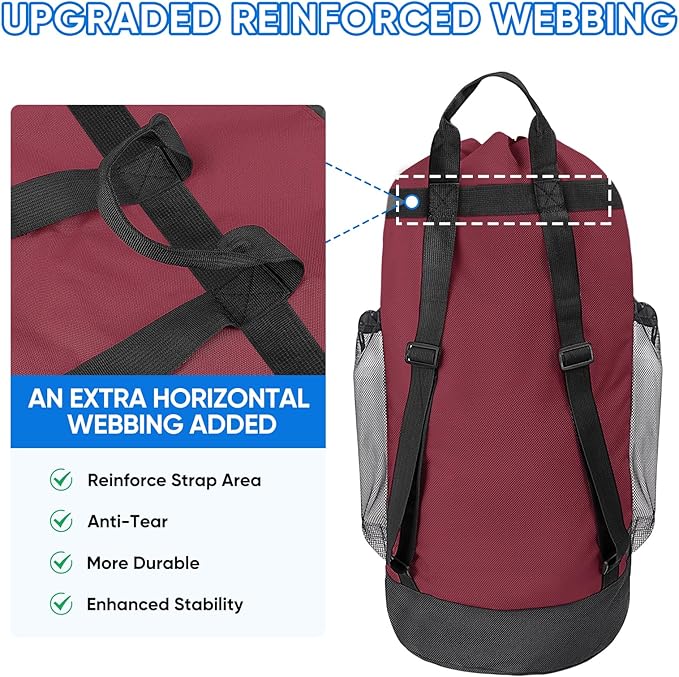 BALEINE 150L Laundry Bag Backpack, 900D Oxford Fabric Large Travel Laundry Bags - Image 2