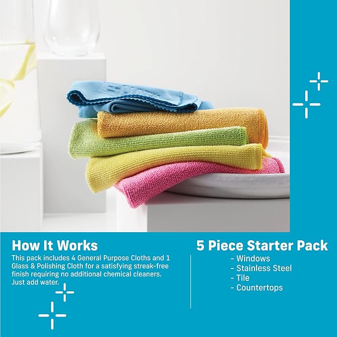 E-Cloth 5-pc Starter Pack- Microfiber Cleaning Cloth Set - Image 2