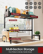 Over The Sink Dish Drying Rack, Expandable 2-Tier Stainless Steel Kitchen - Image 2