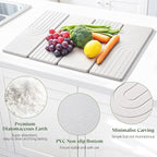 Large Stone Dish Drying Mat for Kitchen Counter, Quick Dry Stone Dishes Mats - Image 4