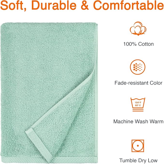 Amazon Basics Quick-Dry Lightweight Moisture Absorbing Bath Towel, 100% Cotton - Image 4