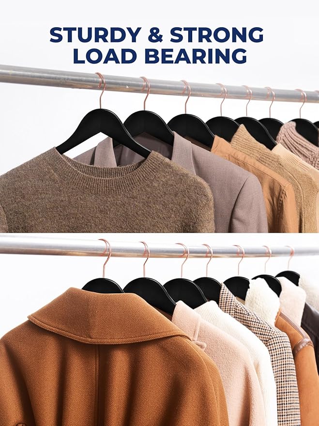 Smartor Wooden Hangers 20 Pack, Solid Wood Coat Hanger - Image 6