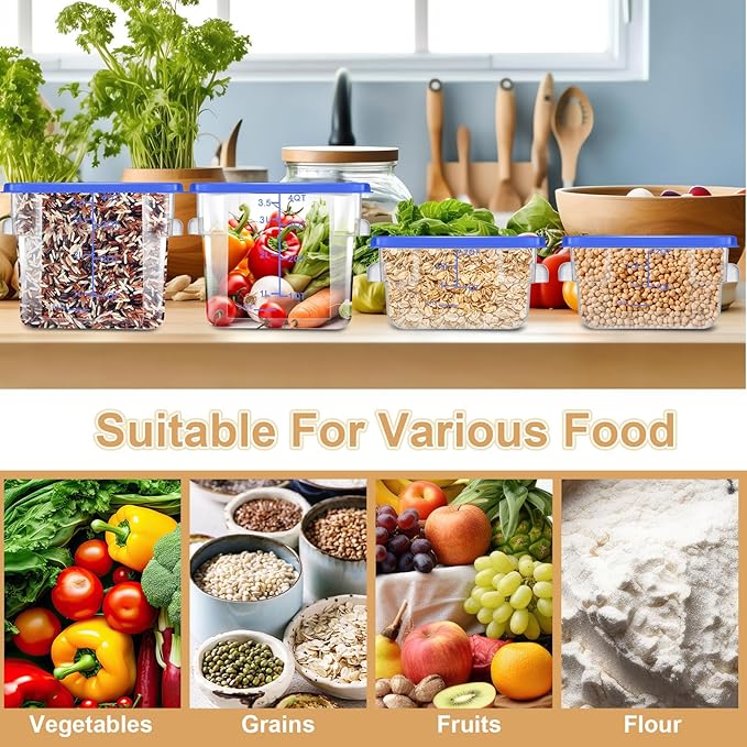 Barydat 4 Pcs Square Food Storage Containers - Image 4