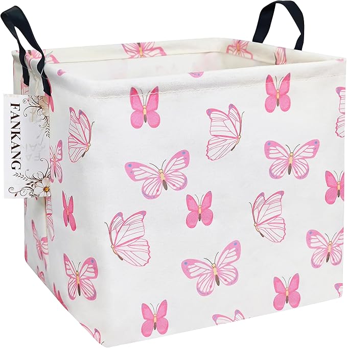 FANKANG Square Nursery Hamper Storage Bins Canvas Laundry Basket Foldable by FANKANGStorageBasket