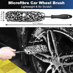 Car Wheel & Tire Brush Set, Wheel Cleaner Brush, Soft & Stiff Bristle Cleaning - Image 2