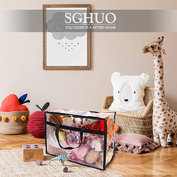 SGHUO Blanket Storage Bags 60L Extra Large Plastic Vinyl Clear Storage Bag - Image 2