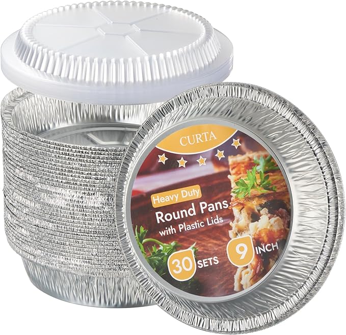 CURTA 9" Round Aluminum Foil Pans by CURTA