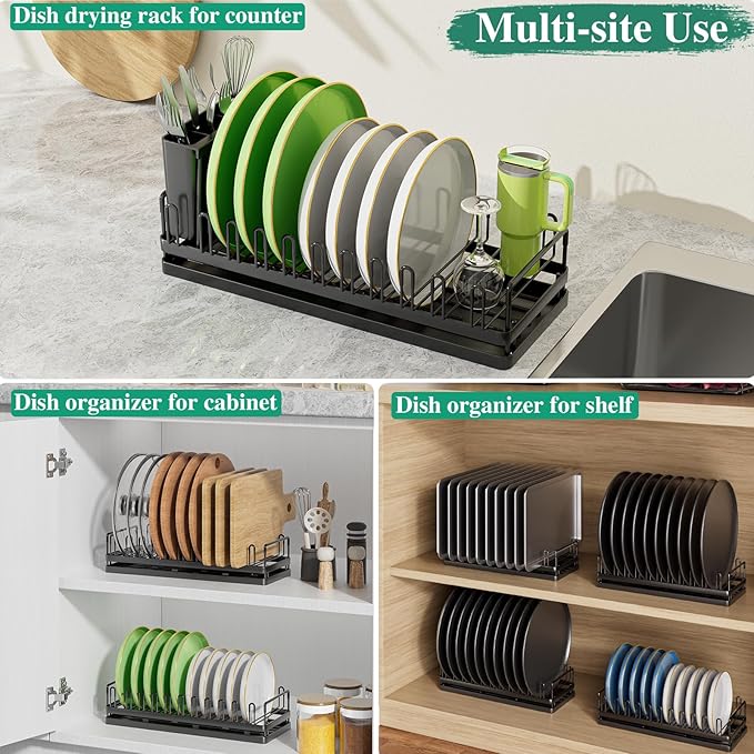 Small Dish Drying Rack for Kitchen Counter, Dish Drainer Rack - Image 2
