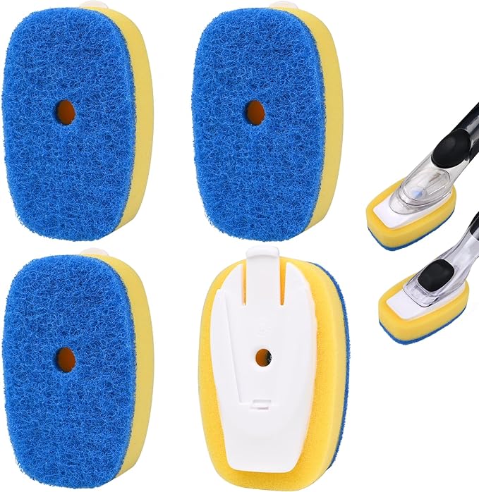 Sponge Brush Refills for OXO Dish Brush, 4 Pack Soap Dispensing Dish Refills by RIMAY