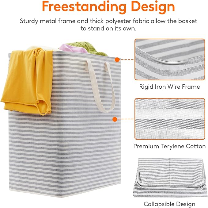 Lifewit 2 Pack Laundry Hamper Large Collapsible Laundry Baskets, Freestanding - Image 2