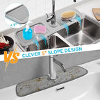 24"Longer Silicone Faucet Mat for Kitchen Sink, 5° Slope Faucets Draining Mat - Image 5
