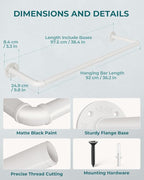 OROPY Industrial Pipe Clothes Rack Wall Mounted Set of 2, 38.4 inches Heavy - Image 4