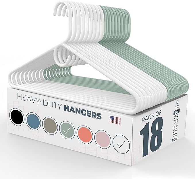 Neaties Heavy Duty Clothes Hangers 18 Pack – Made in The USA – 8lb Capacity by NeatiesHangers
