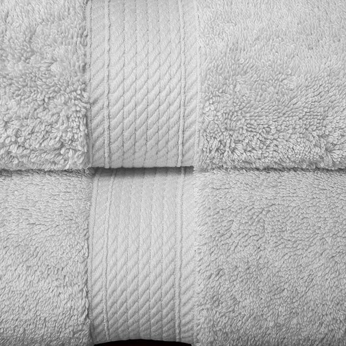 Superior Egyptian Cotton Solid Towel Set, Washcloths 13” x 13”, Hand Towels 20” - Image 5