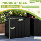 Greesum 31 Gallon Deck Box for Outside, All Weather Outdoor Storage Boxes for Patio Furniture Set, Package Delivery Box, Garden Tools, Black(Set of 2) - Image 7