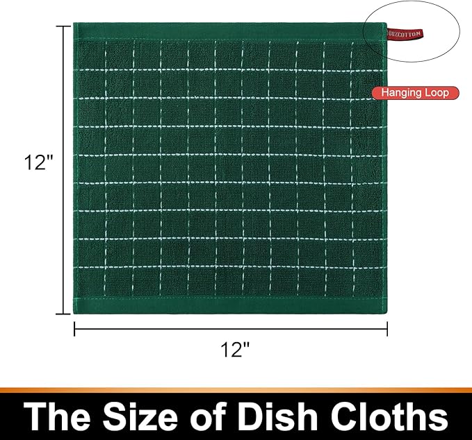 Mordimy 100% Cotton Terry Cloth Dish Cloths, Soft and Absorbent Checkered Dish - Image 5