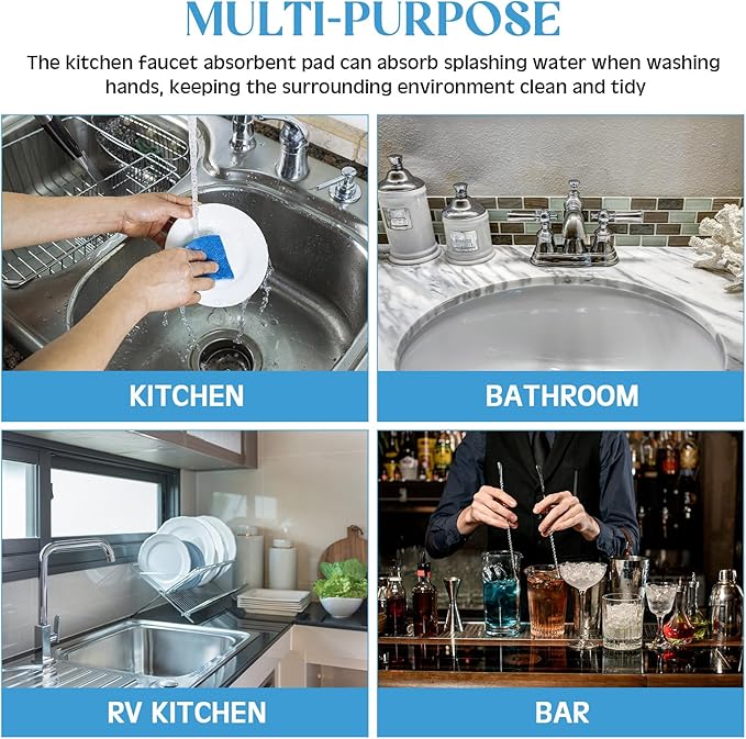 2 Pcs Faucet Mat for Kitchen Sink Splash Guard for Kitchen Sink Faucet Dish - Image 7