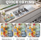 MCALK Floral Vases Dish Drying Mat - Image 2