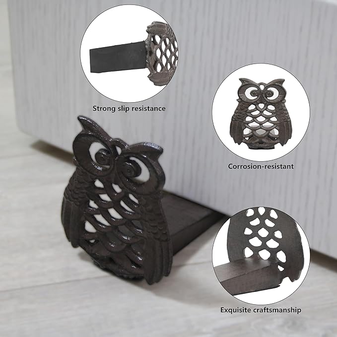 Linton-Cute Owl Iron Door Stop - Image 3