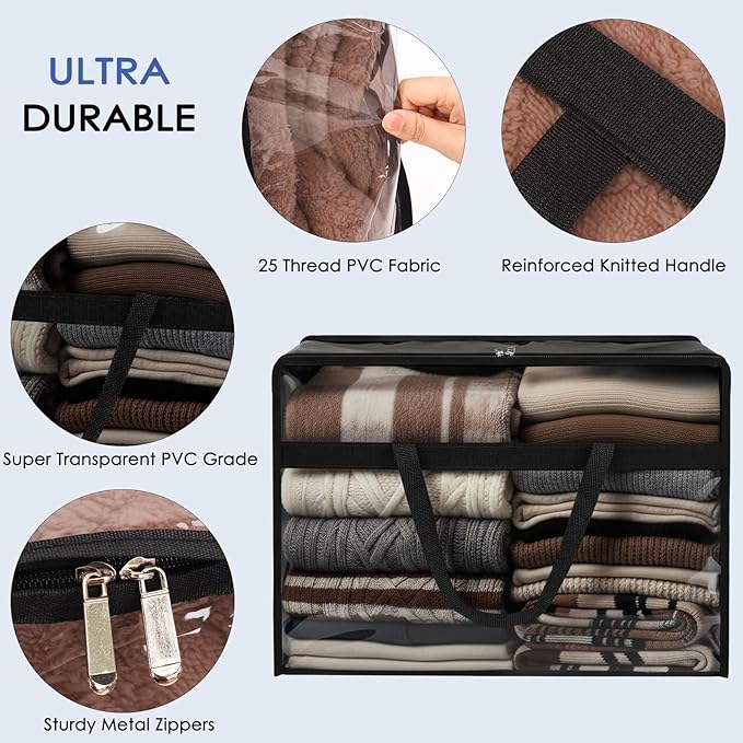 SGHUO Clothes Storage Bags 60L Extra Large Plastic Moving Bag - Image 3