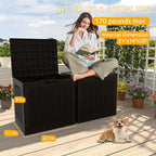 DRATO 31 Gallon Deck Box, Outdoor Storage Box for Patio Cushion, Garden Tools, Waterproof Resin Storage Box (Black，31 Gallon) - Image 5