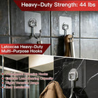 Large Adhesive Hooks 8-Pack, Heavy Duty 44lb Wall Hooks - Image 6