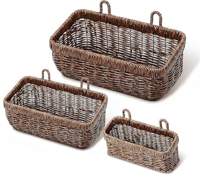 AceList Wall Hanging Basket, Boho Style Hand-Woven Hanging Storage Baskets by AceList