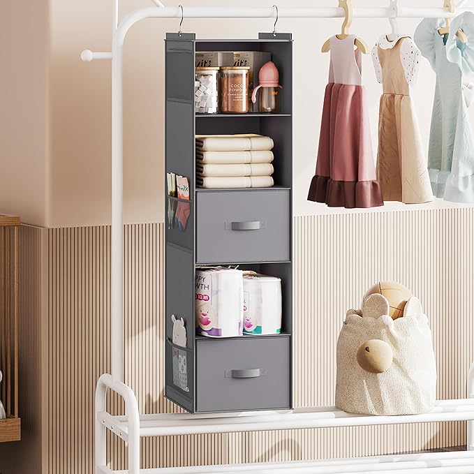 YOUDENOVA Hanging Closet Organizer, 5 Tier Hanging Closet Shelves - Image 6