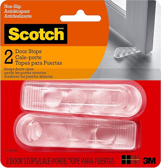 Scotch Door Stoppers, 1-1/8 in., Flexible Material Assures Snug Fit Under Doors by ScotchBrand