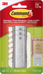 Command 5 lb Universal Picture Hanger, 3 Frame Hangers, 6 Command Strips and 6 by Command