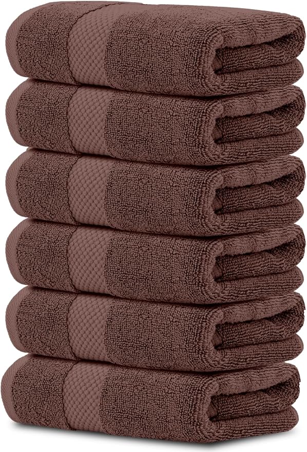 White Classic Luxury Brown Hand Towels by WhiteClassic