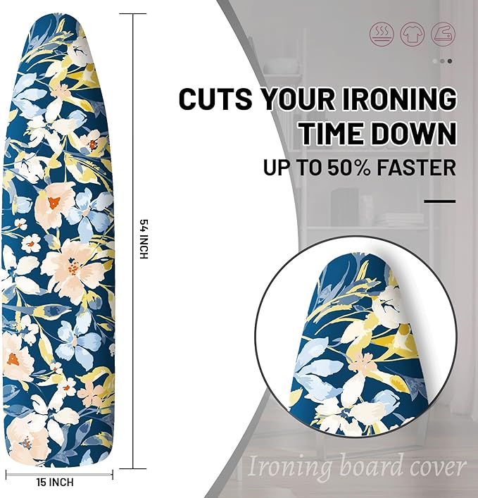 Extra Thick Ironing Board Cover and Pad, 15x54 Ironing Board Cover, Resist - Image 2